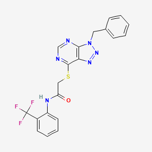 2-((3-benzyl-3H-[1,2,3]triazolo[4,5-d]pyrimidin-7-yl)thio)-N-(2-(trifluoromethyl)phenyl)acetamide