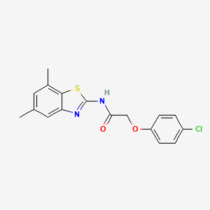 molecular formula C17H15ClN2O2S B2795718 2-(4-chlorophenoxy)-N-(5,7-dimethyl-1,3-benzothiazol-2-yl)acetamide CAS No. 912765-16-3