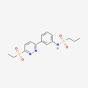 molecular formula C15H19N3O4S2 B2795721 N-(3-(6-(ethylsulfonyl)pyridazin-3-yl)phenyl)propane-1-sulfonamide CAS No. 1002483-98-8