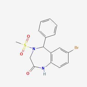 molecular formula C16H15BrN2O3S B2795724 7-bromo-4-(methylsulfonyl)-5-phenyl-4,5-dihydro-1H-benzo[e][1,4]diazepin-2(3H)-one CAS No. 865616-68-8