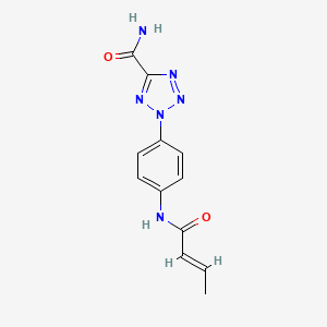 molecular formula C12H12N6O2 B2795727 2-{4-[(2E)-but-2-enamido]phenyl}-2H-1,2,3,4-tetrazole-5-carboxamide CAS No. 1396892-41-3
