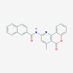 molecular formula C24H16N2O3 B2795728 N-(4-methyl-5-oxochromeno[4,3-b]pyridin-2-yl)naphthalene-2-carboxamide CAS No. 851411-50-2