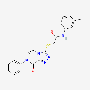 molecular formula C20H17N5O2S B2795729 2-((8-oxo-7-phenyl-7,8-dihydro-[1,2,4]triazolo[4,3-a]pyrazin-3-yl)thio)-N-(m-tolyl)acetamide CAS No. 1242986-61-3