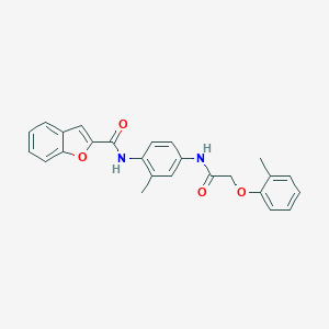 molecular formula C25H22N2O4 B279573 N-(2-methyl-4-{[(2-methylphenoxy)acetyl]amino}phenyl)-1-benzofuran-2-carboxamide 