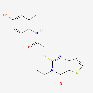 molecular formula C17H16BrN3O2S2 B2795730 N-(4-bromo-2-methylphenyl)-2-({3-ethyl-4-oxo-3H,4H-thieno[3,2-d]pyrimidin-2-yl}sulfanyl)acetamide CAS No. 1252904-95-2