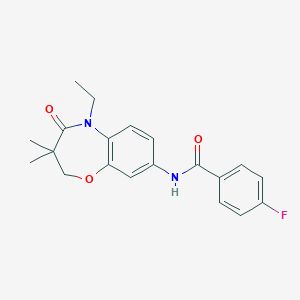 N-(5-ethyl-3,3-dimethyl-4-oxo-2,3,4,5-tetrahydrobenzo[b][1,4]oxazepin-8-yl)-4-fluorobenzamide