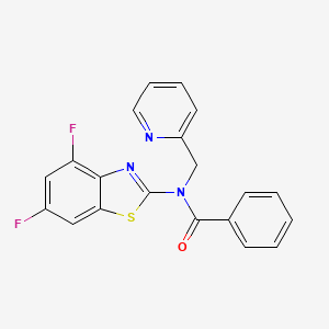 molecular formula C20H13F2N3OS B2795735 N-(4,6-difluorobenzo[d]thiazol-2-yl)-N-(pyridin-2-ylmethyl)benzamide CAS No. 941926-51-8