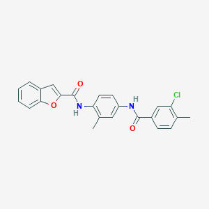 molecular formula C24H19ClN2O3 B279574 N-{4-[(3-chloro-4-methylbenzoyl)amino]-2-methylphenyl}-1-benzofuran-2-carboxamide 