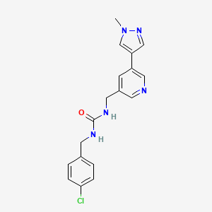 1-(4-chlorobenzyl)-3-((5-(1-methyl-1H-pyrazol-4-yl)pyridin-3-yl)methyl)urea