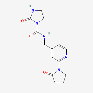 2-oxo-N-((2-(2-oxopyrrolidin-1-yl)pyridin-4-yl)methyl)imidazolidine-1-carboxamide