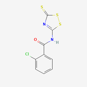2-chloro-N-(3-thioxo-3H-1,2,4-dithiazol-5-yl)benzenecarboxamide