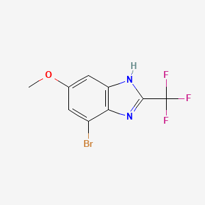 molecular formula C9H6BrF3N2O B2795755 4-Bromo-6-methoxy-2-(trifluoromethyl)benzimidazole CAS No. 1980045-57-5