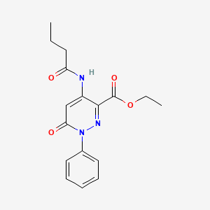 molecular formula C17H19N3O4 B2795759 Ethyl 4-butyramido-6-oxo-1-phenyl-1,6-dihydropyridazine-3-carboxylate CAS No. 946281-81-8