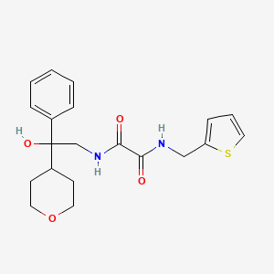 molecular formula C20H24N2O4S B2795763 N'-[2-hydroxy-2-(oxan-4-yl)-2-phenylethyl]-N-[(thiophen-2-yl)methyl]ethanediamide CAS No. 2034331-06-9