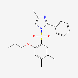molecular formula C21H24N2O3S B2795767 1-(4,5-dimethyl-2-propoxybenzenesulfonyl)-4-methyl-2-phenyl-1H-imidazole CAS No. 1018059-61-4
