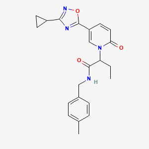2-[5-(3-cyclopropyl-1,2,4-oxadiazol-5-yl)-2-oxopyridin-1(2H)-yl]-N-(4-methylbenzyl)butanamide