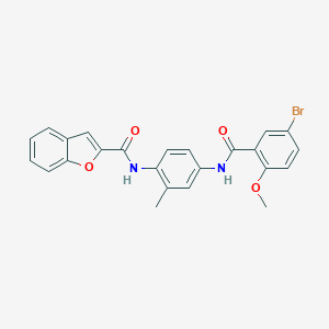 molecular formula C24H19BrN2O4 B279578 N-{4-[(5-bromo-2-methoxybenzoyl)amino]-2-methylphenyl}-1-benzofuran-2-carboxamide 