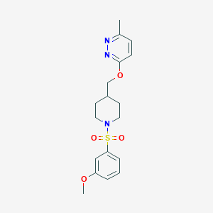 molecular formula C18H23N3O4S B2795792 3-[[1-(3-Methoxyphenyl)sulfonylpiperidin-4-yl]methoxy]-6-methylpyridazine CAS No. 2379975-43-4