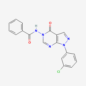 molecular formula C18H12ClN5O2 B2795802 N-(1-(3-chlorophenyl)-4-oxo-1H-pyrazolo[3,4-d]pyrimidin-5(4H)-yl)benzamide CAS No. 919842-82-3
