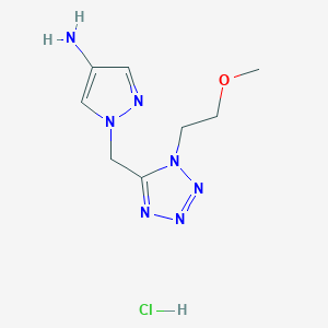 molecular formula C8H14ClN7O B2795806 1-{[1-(2-methoxyethyl)-1H-1,2,3,4-tetrazol-5-yl]methyl}-1H-pyrazol-4-amine hydrochloride CAS No. 2106701-38-4