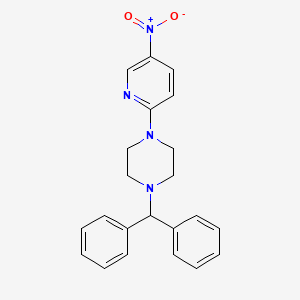 molecular formula C22H22N4O2 B2795813 1-Benzhydryl-4-(5-nitro-2-pyridinyl)piperazine CAS No. 400088-77-9