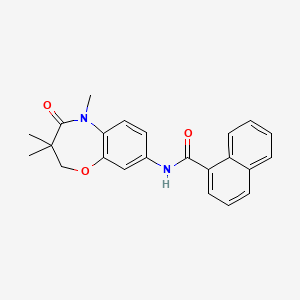 molecular formula C23H22N2O3 B2795823 N-(3,3,5-trimethyl-4-oxo-2,3,4,5-tetrahydro-1,5-benzoxazepin-8-yl)naphthalene-1-carboxamide CAS No. 921561-03-7