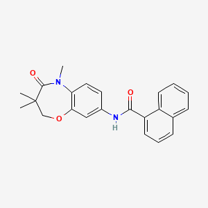 molecular formula C23H22N2O3 B2795823 N-(3,3,5-trimethyl-4-oxo-2,3,4,5-tetrahydrobenzo[b][1,4]oxazepin-8-yl)-1-naphthamide CAS No. 921561-03-7