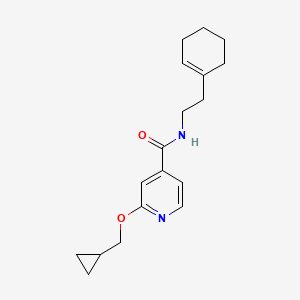 molecular formula C18H24N2O2 B2795825 N-(2-(环己-1-烯-1-基)乙基)-2-(环丙基甲氧基)异烟酰胺 CAS No. 2034272-63-2