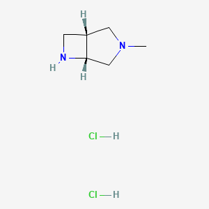 molecular formula C6H14Cl2N2 B2795831 (1R,5R)-3-Methyl-3,6-diazabicyclo[3.2.0]heptane dihydrochloride CAS No. 2227198-02-7