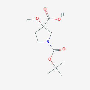 molecular formula C11H19NO5 B2795833 1-[(Tert-butoxy)carbonyl]-3-methoxypyrrolidine-3-carboxylic acid CAS No. 1784095-47-1