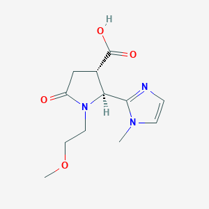 molecular formula C12H17N3O4 B2795834 (2S,3S)-1-(2-Methoxyethyl)-2-(1-methylimidazol-2-yl)-5-oxopyrrolidine-3-carboxylic acid CAS No. 2227883-72-7