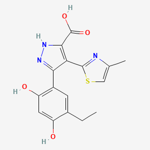 3-(5-ethyl-2,4-dihydroxyphenyl)-4-(4-methylthiazol-2-yl)-1H-pyrazole-5-carboxylic acid