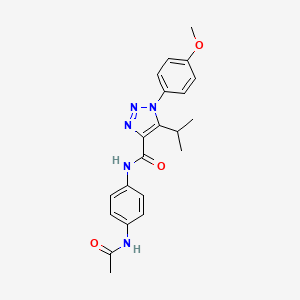 molecular formula C21H23N5O3 B2795850 N-(4-acetamidophenyl)-1-(4-methoxyphenyl)-5-(propan-2-yl)-1H-1,2,3-triazole-4-carboxamide CAS No. 954765-99-2
