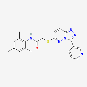 molecular formula C21H20N6OS B2795876 N-mesityl-2-((3-(pyridin-3-yl)-[1,2,4]triazolo[4,3-b]pyridazin-6-yl)thio)acetamide CAS No. 868968-52-9