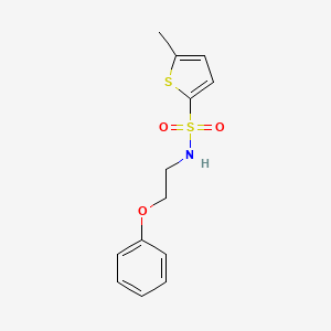 molecular formula C13H15NO3S2 B2795877 5-methyl-N-(2-phenoxyethyl)thiophene-2-sulfonamide CAS No. 1090663-82-3