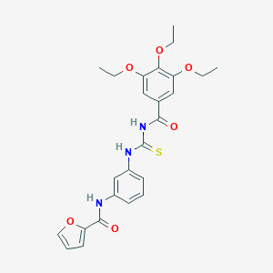 molecular formula C25H27N3O6S B279588 N-[3-({[(3,4,5-TRIETHOXYPHENYL)FORMAMIDO]METHANETHIOYL}AMINO)PHENYL]FURAN-2-CARBOXAMIDE 