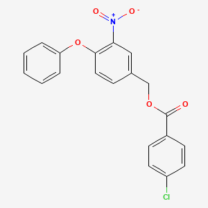 molecular formula C20H14ClNO5 B2795883 (3-Nitro-4-phenoxyphenyl)methyl 4-chlorobenzoate CAS No. 338960-90-0