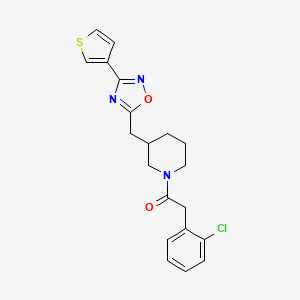 molecular formula C20H20ClN3O2S B2795885 2-(2-Chlorophenyl)-1-(3-((3-(thiophen-3-yl)-1,2,4-oxadiazol-5-yl)methyl)piperidin-1-yl)ethanone CAS No. 1787879-94-0