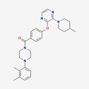 molecular formula C29H35N5O2 B2795890 2-{4-[4-(2,3-dimethylphenyl)piperazine-1-carbonyl]phenoxy}-3-(4-methylpiperidin-1-yl)pyrazine CAS No. 1216712-61-6