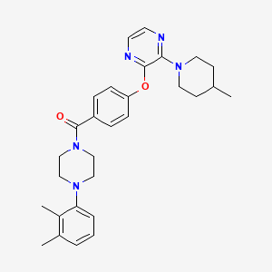 B2795890 (4-(2,3-Dimethylphenyl)piperazin-1-yl)(4-((3-(4-methylpiperidin-1-yl)pyrazin-2-yl)oxy)phenyl)methanone CAS No. 1216712-61-6