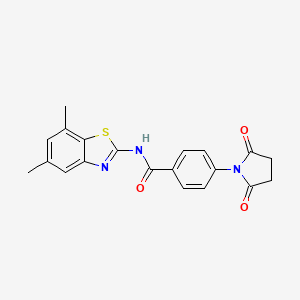 molecular formula C20H17N3O3S B2795919 N-(5,7-dimethyl-1,3-benzothiazol-2-yl)-4-(2,5-dioxopyrrolidin-1-yl)benzamide CAS No. 897618-01-8