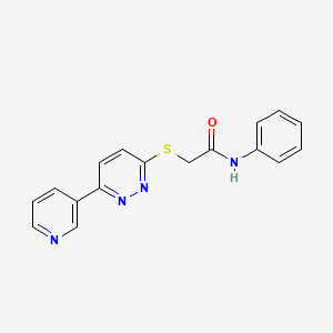 molecular formula C17H14N4OS B2795931 N-phenyl-2-{[6-(pyridin-3-yl)pyridazin-3-yl]sulfanyl}acetamide CAS No. 872701-48-9