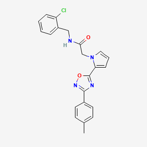 molecular formula C22H19ClN4O2 B2795938 N-(2-chlorobenzyl)-2-{2-[3-(4-methylphenyl)-1,2,4-oxadiazol-5-yl]-1H-pyrrol-1-yl}acetamide CAS No. 1261003-59-1