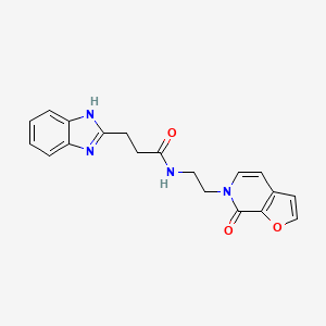 molecular formula C19H18N4O3 B2795952 3-(1H-1,3-benzodiazol-2-yl)-N-(2-{7-oxo-6H,7H-furo[2,3-c]pyridin-6-yl}ethyl)propanamide CAS No. 2034273-43-1