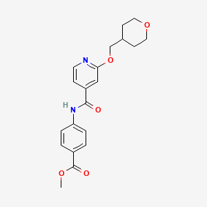 molecular formula C20H22N2O5 B2795956 methyl 4-{2-[(oxan-4-yl)methoxy]pyridine-4-amido}benzoate CAS No. 2034242-93-6