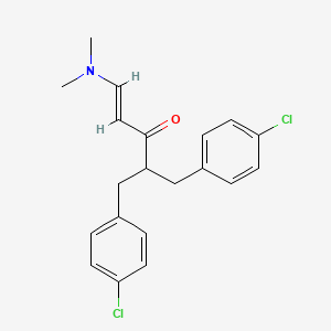 molecular formula C20H21Cl2NO B2795979 (1E)-5-(4-chlorophenyl)-4-[(4-chlorophenyl)methyl]-1-(dimethylamino)pent-1-en-3-one CAS No. 478257-63-5