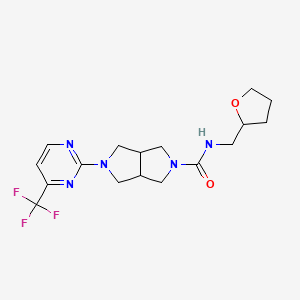 molecular formula C17H22F3N5O2 B2795981 N-[(oxolan-2-yl)methyl]-5-[4-(trifluoromethyl)pyrimidin-2-yl]-octahydropyrrolo[3,4-c]pyrrole-2-carboxamide CAS No. 2415534-31-3