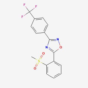 molecular formula C16H11F3N2O3S B2795984 Methyl 2-{3-[4-(trifluoromethyl)phenyl]-1,2,4-oxadiazol-5-yl}phenyl sulfone CAS No. 339099-86-4