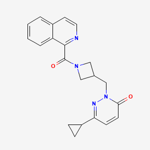 molecular formula C21H20N4O2 B2795998 6-Cyclopropyl-2-{[1-(isoquinoline-1-carbonyl)azetidin-3-yl]methyl}-2,3-dihydropyridazin-3-one CAS No. 2198665-62-0
