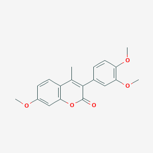 molecular formula C19H18O5 B2796036 3-(3,4-dimethoxyphenyl)-7-methoxy-4-methyl-2H-chromen-2-one CAS No. 720674-23-7